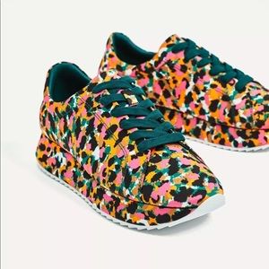 SALE❗️ZARA Leopard Satin Sneakers